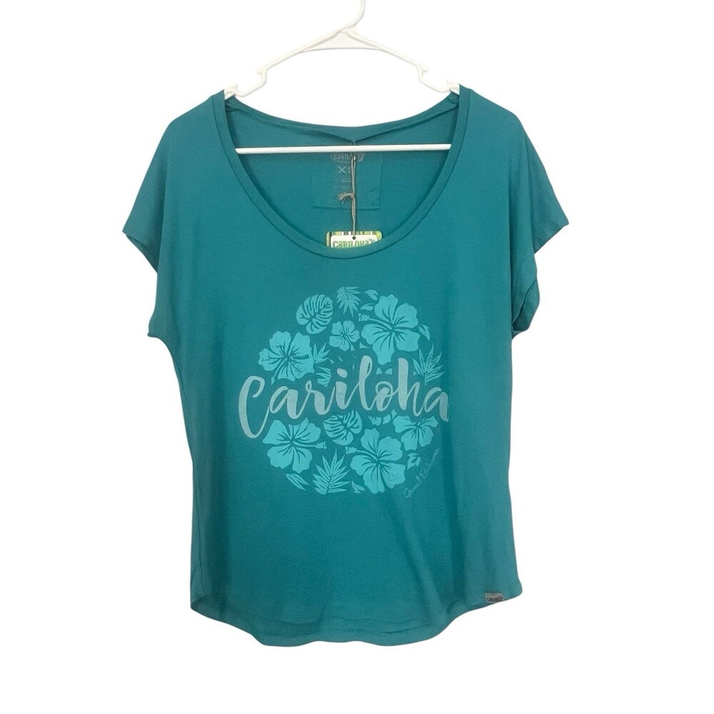 Cariloha Bambu Women Blue Short Sleeve T-Shirt XS NWT